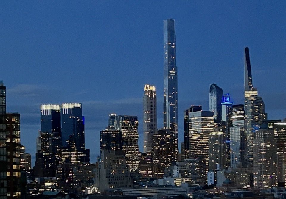 New York City skyline at dusk